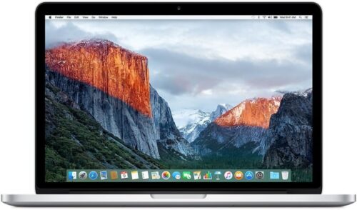 Apple MacBook Pro 33.0 cm (Retina początek 2015) – Core i5 2,7 GHz, 8 GB RAM, 128 GB SSD (odnowiony) – widok frontowy w kolorze srebrnym